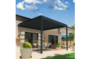 Pergola Bioclimatique AVANOA lames parallèles gris