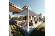 Pergola bioclimatique HELY îlot 4,50x5,150m Vérin à télécommande Alia Productions - 1