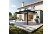 Pergola bioclimatique HELY perpendiculaire 4,97x4,50m Vérin à télécommande Alia Productions - 10